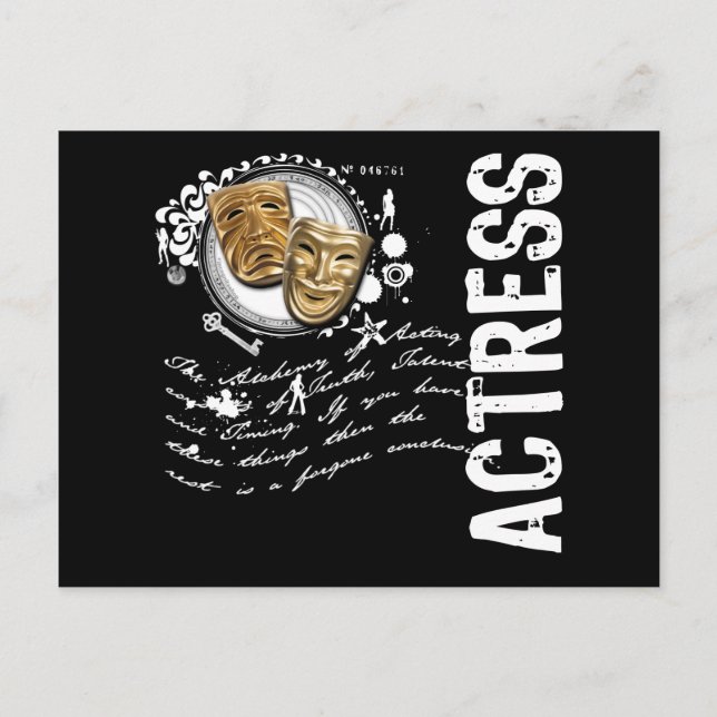 Schauspielerin-Alchimie des Schauspiels Postkarte (Vorderseite)