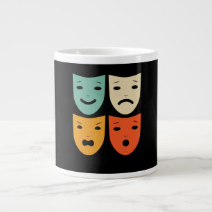 Schauspielerin Vintage Theatermaske Jumbo-Tasse
