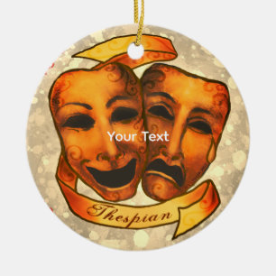 Schauspielermasken Keramik Ornament
