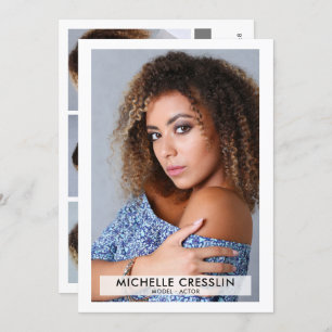 Schauspielmodell 12x18 Zed Comp Card 3 Foto zurück Einladung