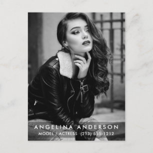 Schauspielmodell Foto Schwarz-Weiß-Postkarte Postkarte