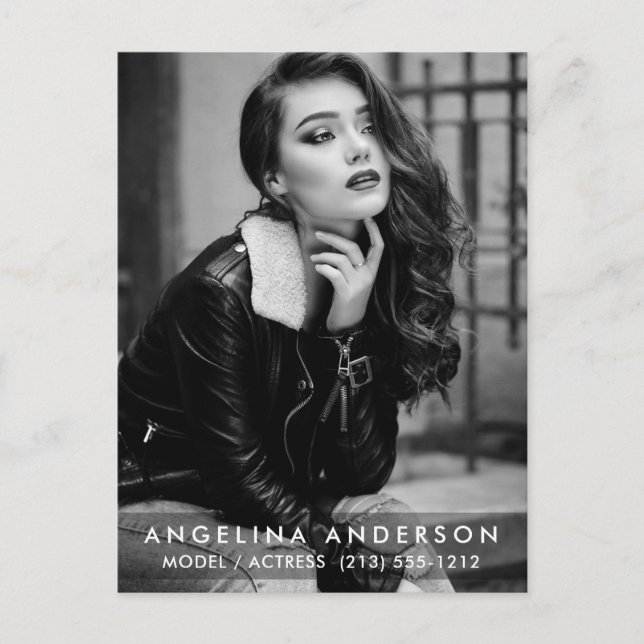 Schauspielmodell Foto Schwarz-Weiß-Postkarte Postkarte (Vorderseite)