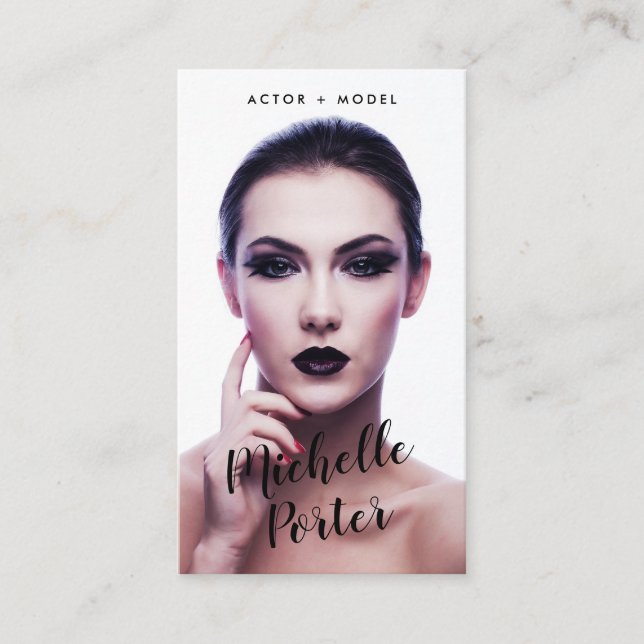 Schauspielmodelle Headshot Foto Moderne Fotografie Visitenkarte (Vorderseite)