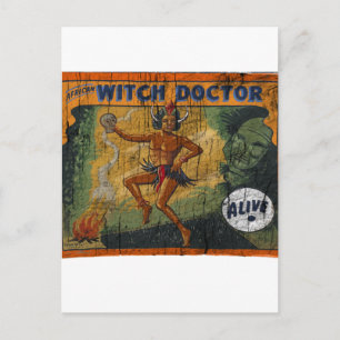 Schausteller Banner Hexendoktor Postkarte