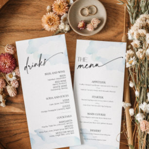 Schaut auf Cloud Nine Blue Sky Brautparty Menu