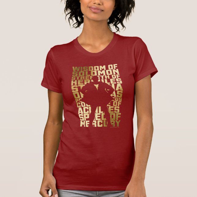 SCHAZAM! | Abilities Golden Typografy Graphic T-Shirt (Vorderseite)