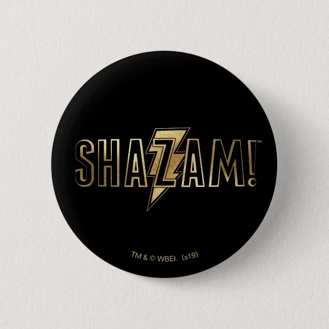 SCHAZAM! | Gold-Logo Button (Vorderseite)