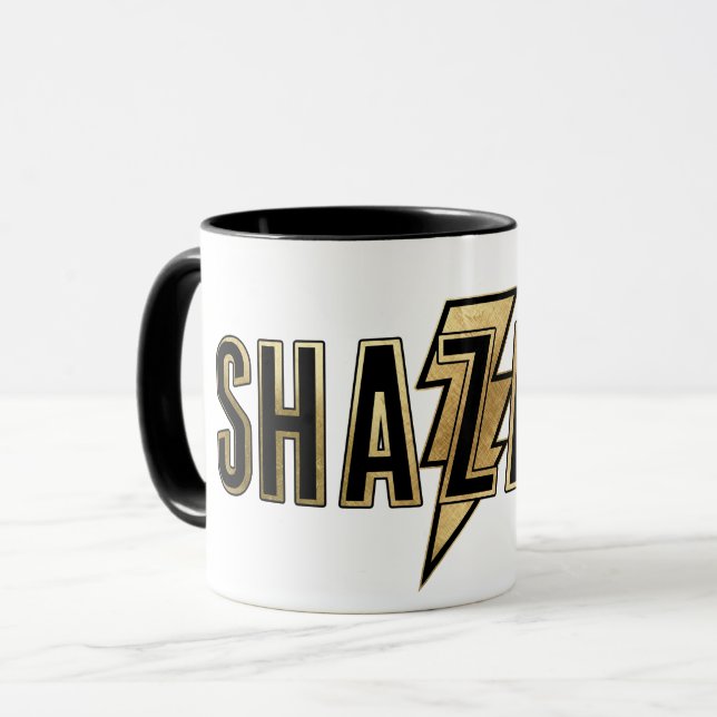 SCHAZAM! | Gold-Logo Tasse (Vorderseite Links)