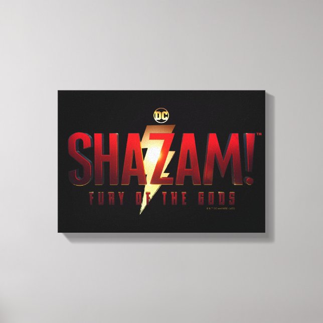 SCHAZAM! Götterwut | Fury of the Gods Logo Leinwanddruck (Vorderseite)