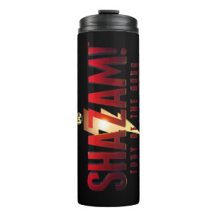 SCHAZAM! Götterwut   Fury of the Gods Logo Thermosbecher