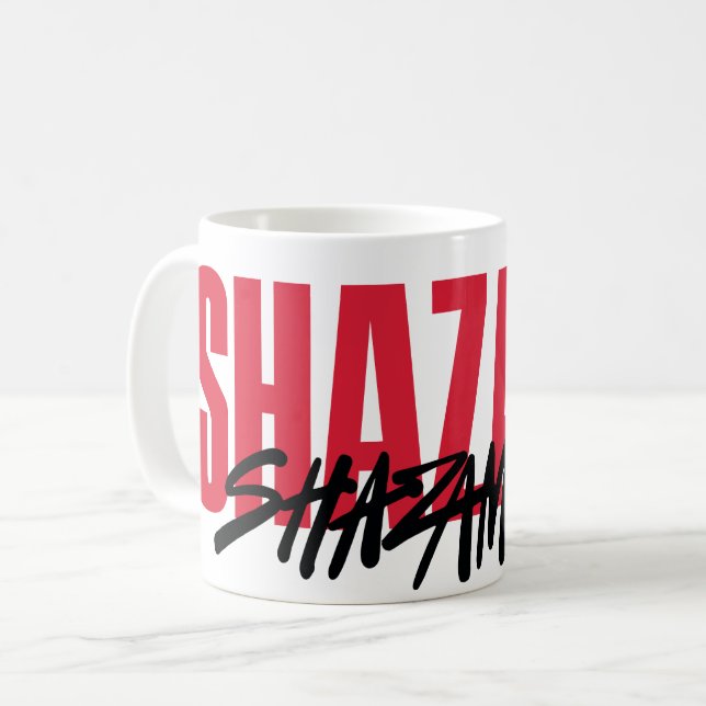 SCHAZAM! Götterwut | Rainbow Bolzen-Logo Kaffeetasse (Vorderseite Links)
