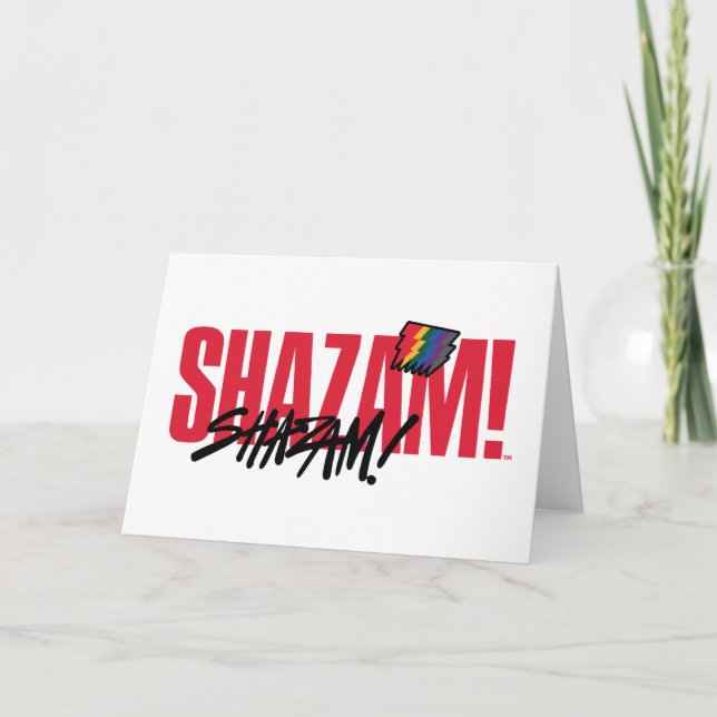 SCHAZAM! Götterwut | Rainbow Bolzen-Logo Karte (Vorderseite)
