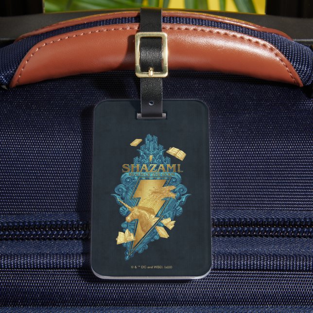 SCHAZAM! Götterwut | Reich des Götter-Logos Gepäckanhänger (Vorderseite Insitu 2)