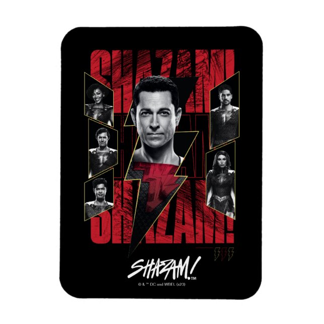 SCHAZAM! Götterwut | SHAZAMily Group Magnet (Vertikal)