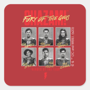 SCHAZAM! Götterwut   SHAZAMily Yearbook Quadratischer Aufkleber