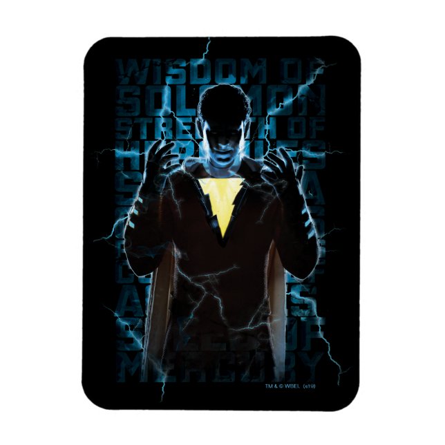 SCHAZAM! | Shazam & Abilities BlitzTypografie Magnet (Vertikal)