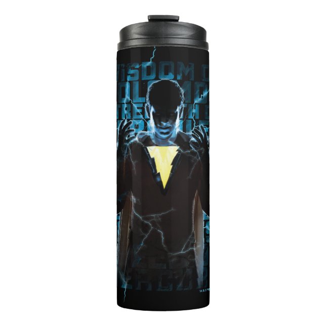 SCHAZAM! | Shazam & Abilities BlitzTypografie Thermosbecher (Vorderseite)