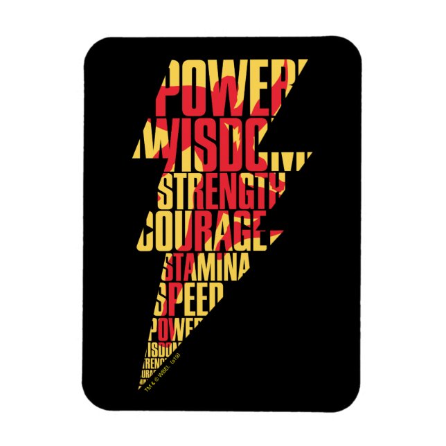 SCHAZAM! | Shazam Abilities Lightning Graphic Magnet (Vertikal)
