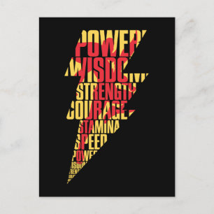 SCHAZAM!   Shazam Abilities Lightning Graphic Postkarte