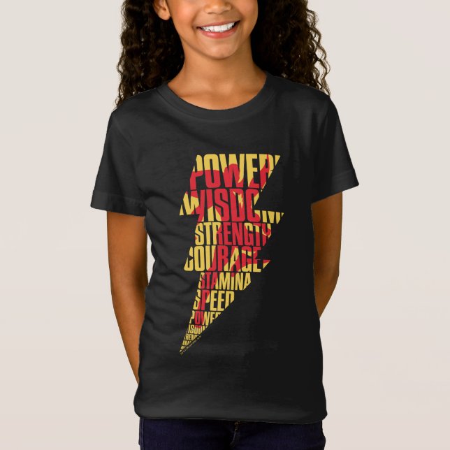 SCHAZAM! | Shazam Abilities Lightning Graphic T-Shirt (Vorderseite)