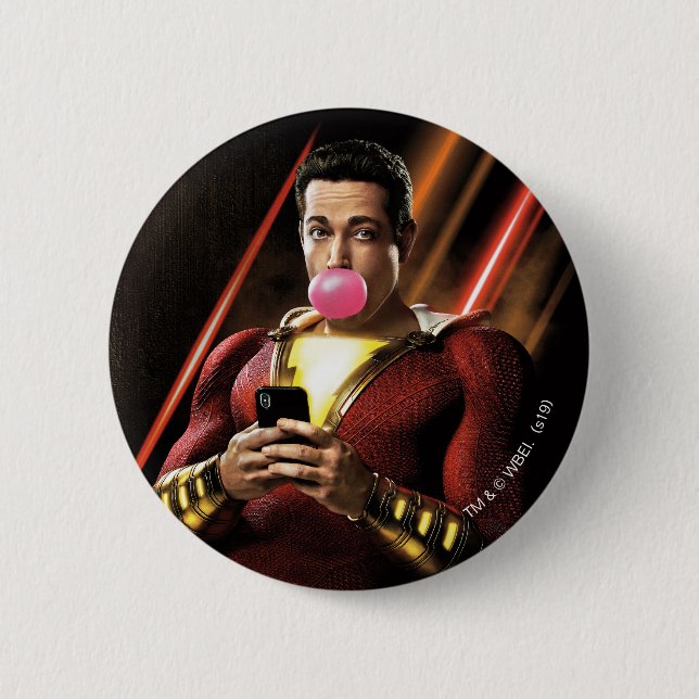 SCHAZAM! | Shazam Blasble Bubble Gum Button (Vorderseite)
