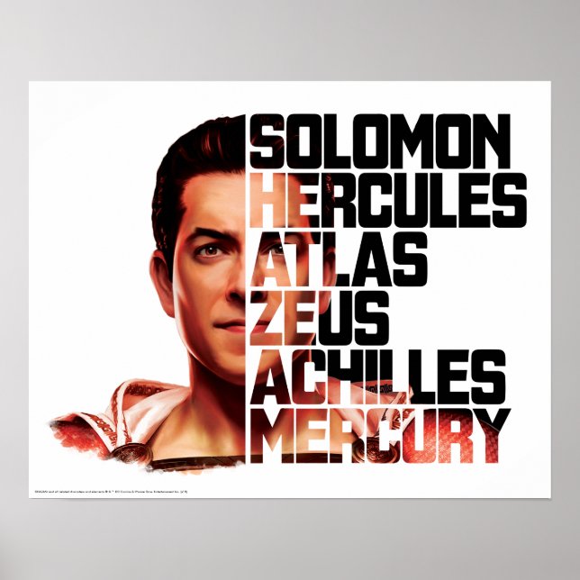 SCHAZAM! | Shazam Closeup Akronym Graphic Poster (Vorne)