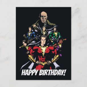 SCHAZAM! Shazam Family Vs. Dr. Sivana Postkarte