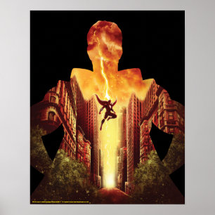 SCHAZAM!   Shazam Sunset Silhouette Poster