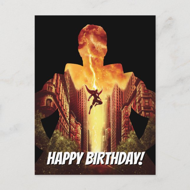 SCHAZAM! | Shazam Sunset Silhouette Postkarte (Vorderseite)