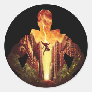 SCHAZAM! Shazam Sunset Silhouette Runder Aufkleber