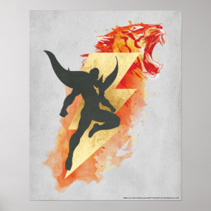 SCHAZAM!   Shazam Tiger & Lightning Graphic Poster
