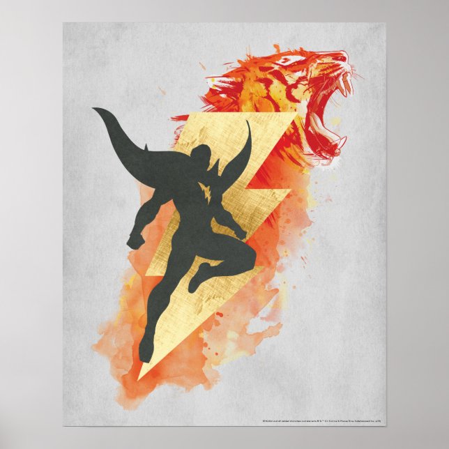 SCHAZAM! | Shazam Tiger & Lightning Graphic Poster (Vorne)
