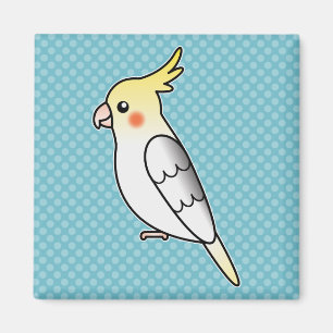 Schecken-Cartoon-Nymphensittich-Papagei-Vogel Magnet
