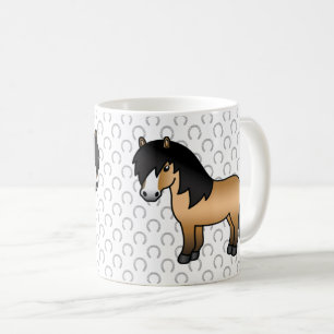 Scheckfuchs Shetlandpony Süße Cartoon-Illustration Kaffeetasse