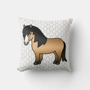 Scheckfuchs Shetlandpony Süße Cartoon-Illustration Kissen