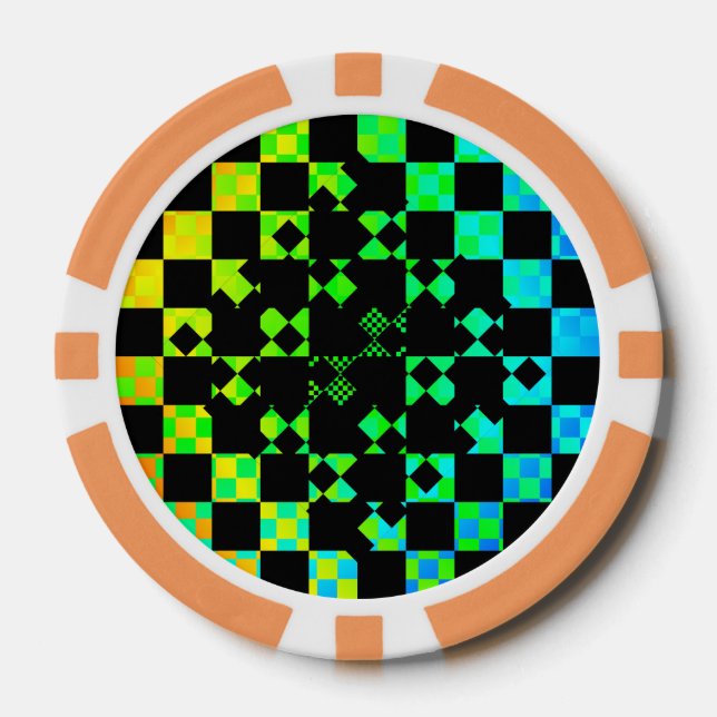 Scheckte Drehung von Kenneth Yoncich Pokerchips (Vorderseite)