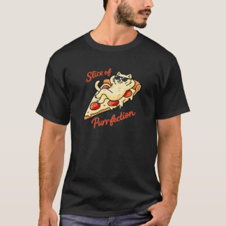 Scheibe der Katzekorrektheit Katzenpizza T-Shirt