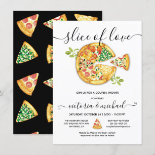 Scheibe der Liebe Pizza-Party-Babybrause Einladung