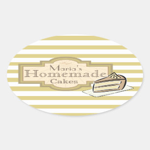 Scheibe des Kuchens Ovaler Aufkleber