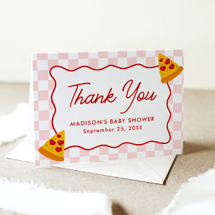 Scheibe Scheibe Baby Pizza Baby Shower Dankeskarte