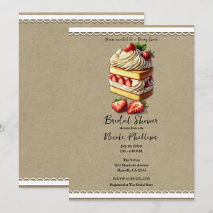 Scheibe Strawberry Shortcake Brautdusche Einladung