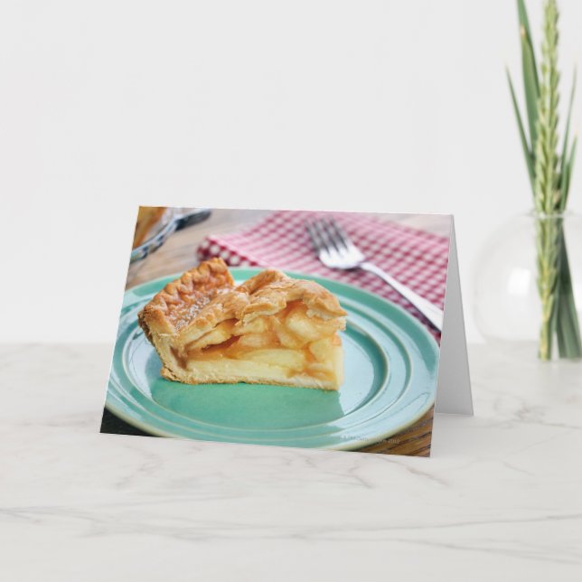 Scheibe von frisch gebackenem Apfelkuchen Karte (Vorderseite)