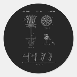 Scheiben-Golf-Korbbziel-Patentdesign - Frolf Runder Aufkleber