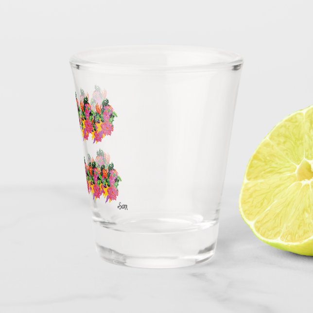 Scheiben : Tropische Blume Schnapsglas (Rechts)