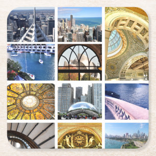 Scheiben von Chicago Rechteckiger Pappuntersetzer