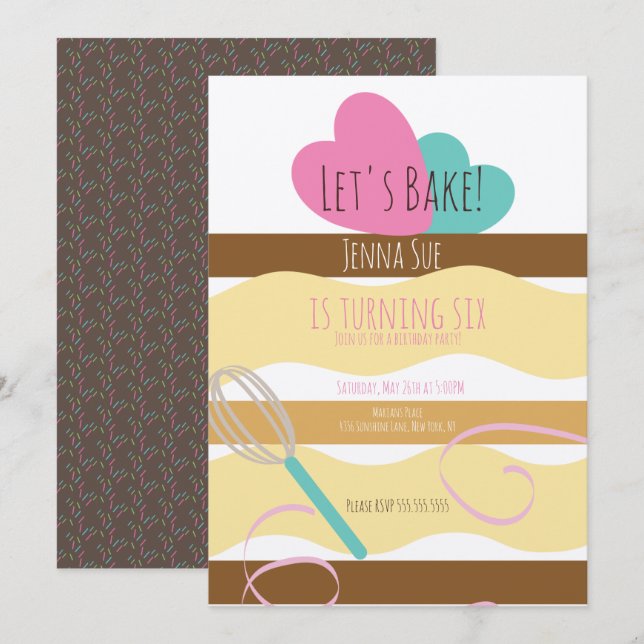 Scheiben zum Geburtstag Schwirl-Sprinklen Einladung (Vorne/Hinten)