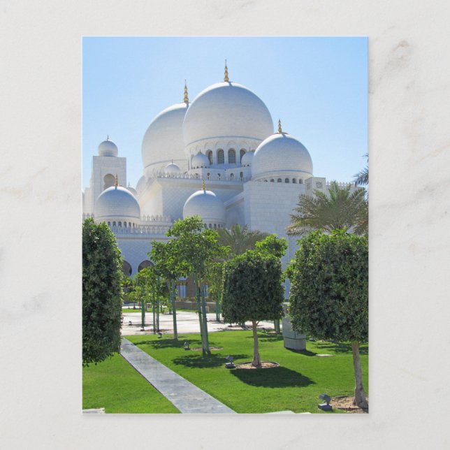 Scheich Zayed Grand Mosque wölbt sich 1 Postkarte (Vorderseite)