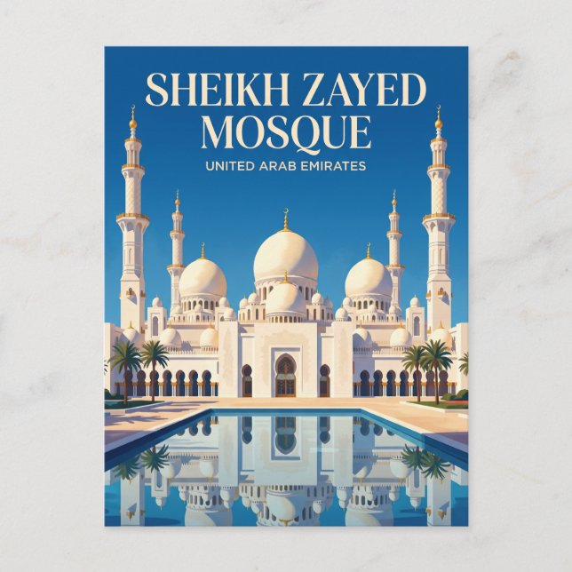 Scheich-Zayed-Großmoschee Vereinigte Arabische Emi Postkarte (Vorderseite)