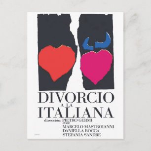 Scheidung auf italienisch postkarte