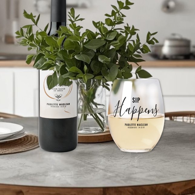 Scheidung Geschehen Weinglas Ohne Stiel (Divorce Theme Wine Glass)